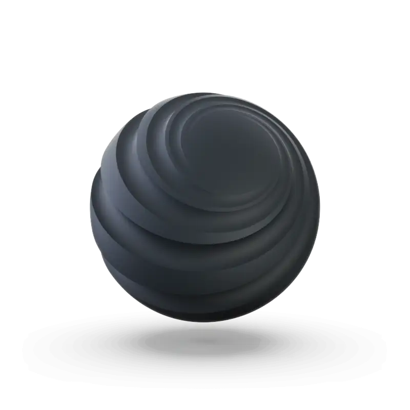 A sphere with groves to show texture and color