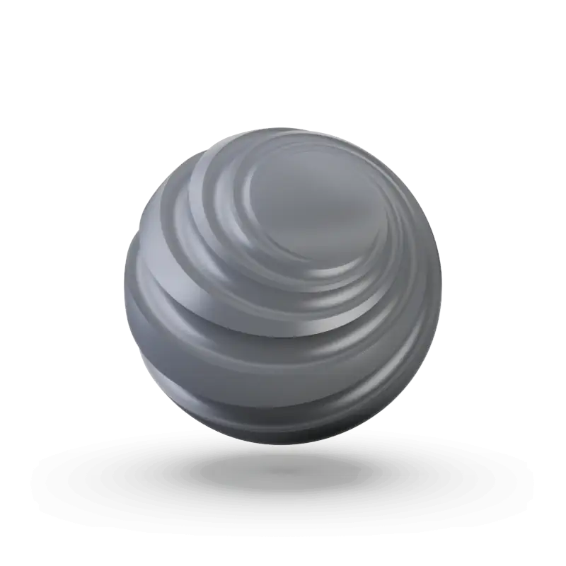 A sphere with groves to show texture and color