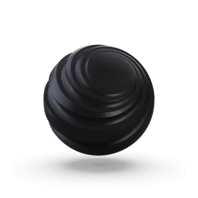 A sphere with groves to show texture and color