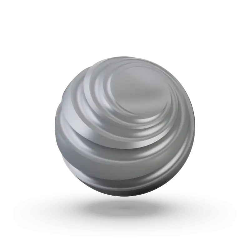 A sphere with groves to show texture and color