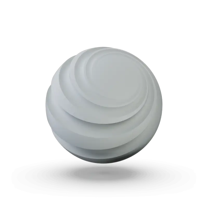 A sphere with groves to show texture and color