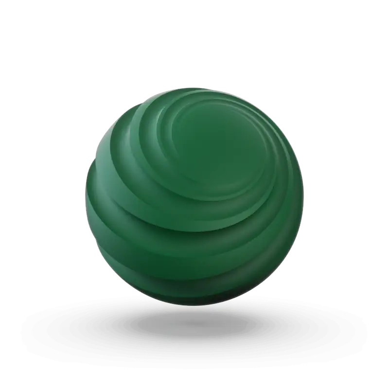 A sphere with groves to show texture and color