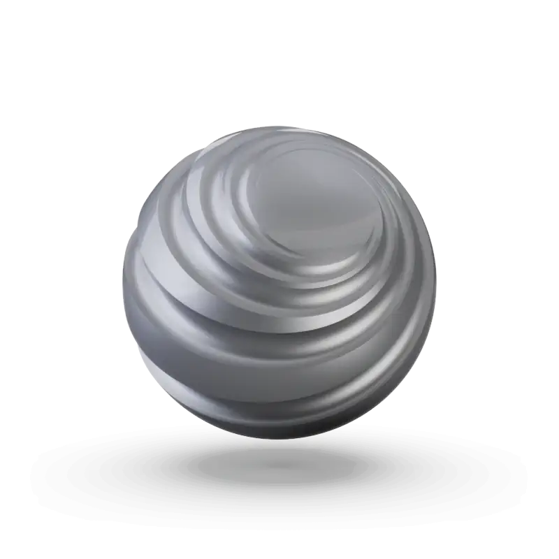 A sphere with groves to show texture and color