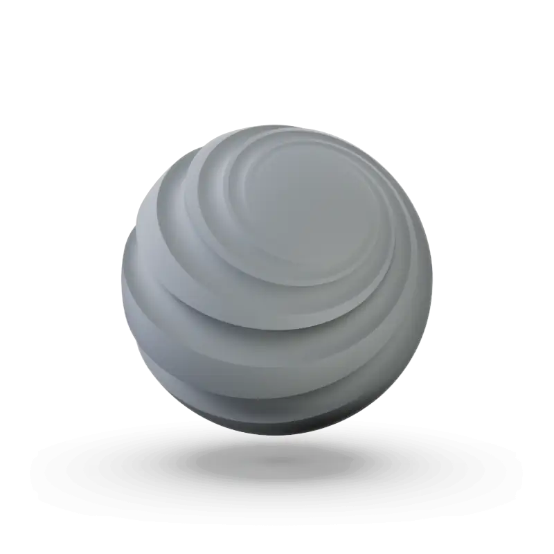 A sphere with groves to show texture and color