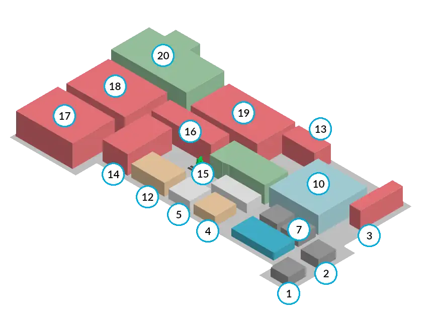 a floor map of a production facility