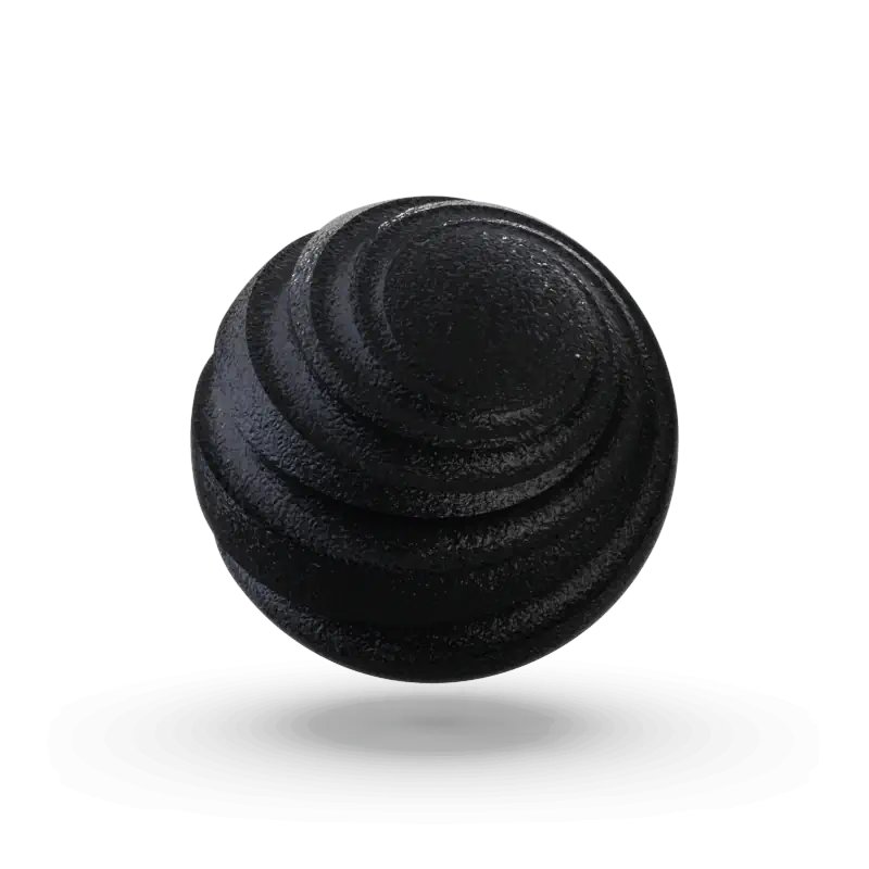 A sphere with groves to show texture and color