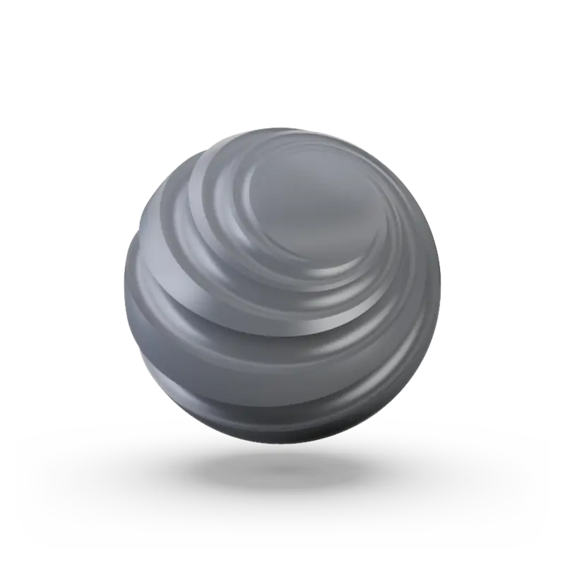 A sphere with groves to show texture and color