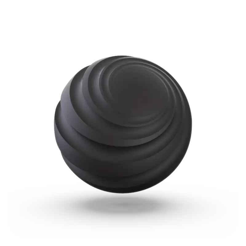 A sphere with groves to show texture and color