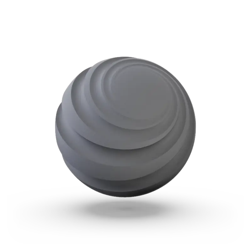 A sphere with groves to show texture and color