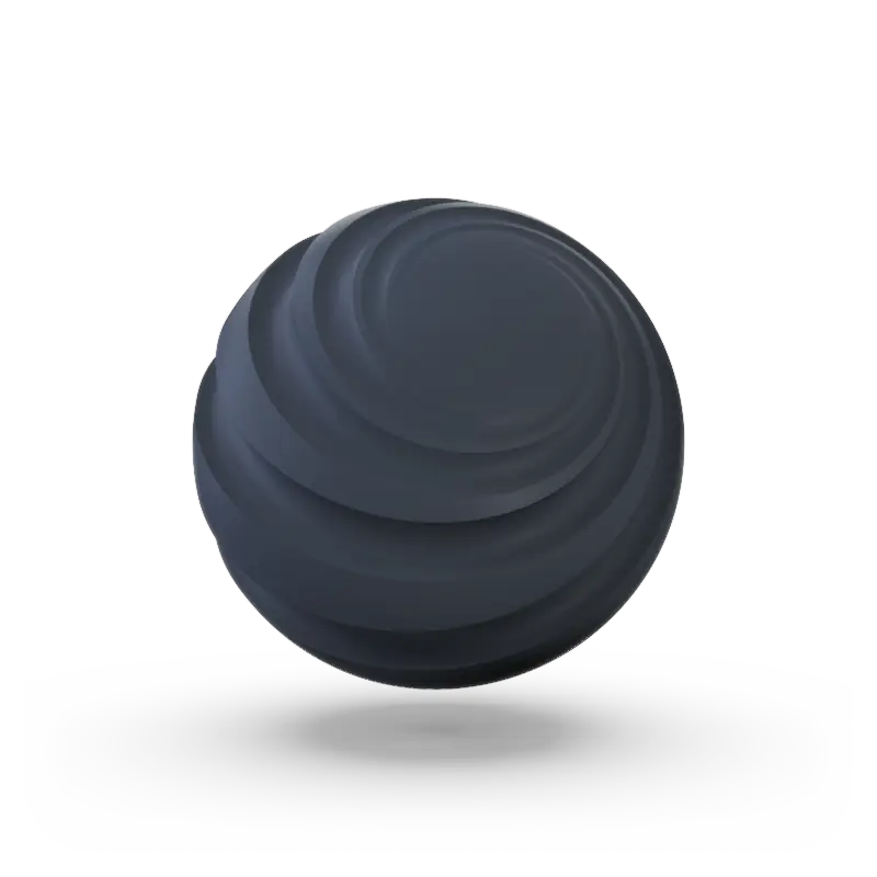 A sphere with groves to show texture and color