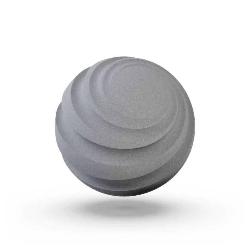 A sphere with groves to show texture and color