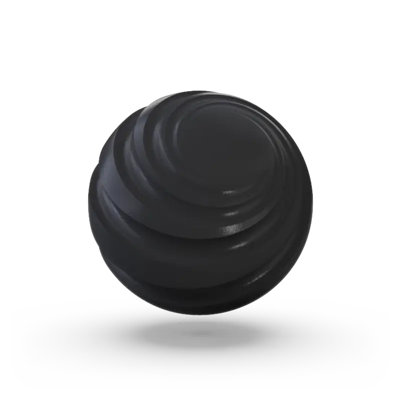 A sphere with groves to show texture and color