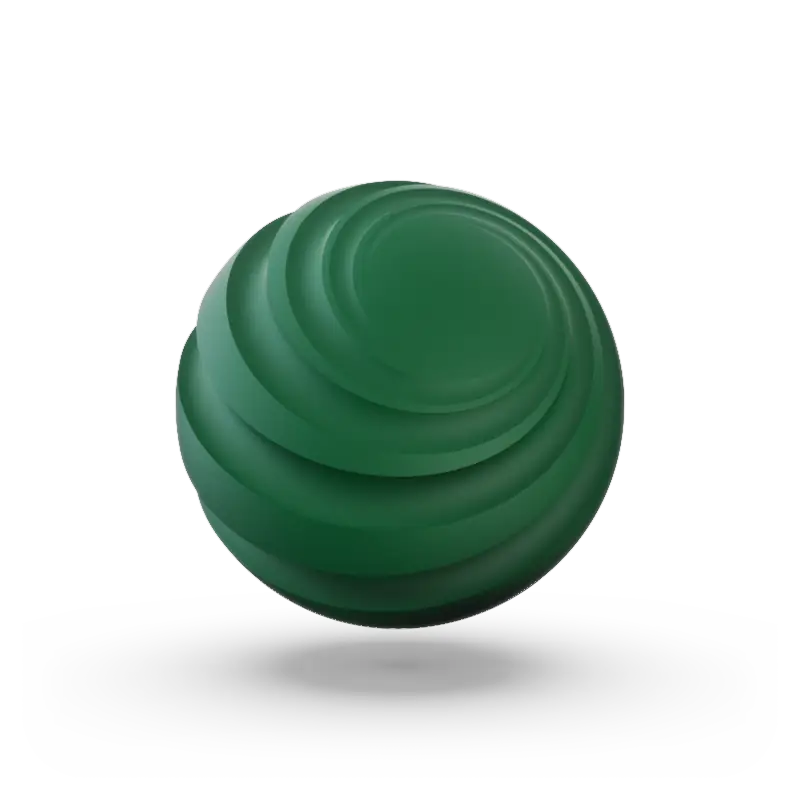 A sphere with groves to show texture and color