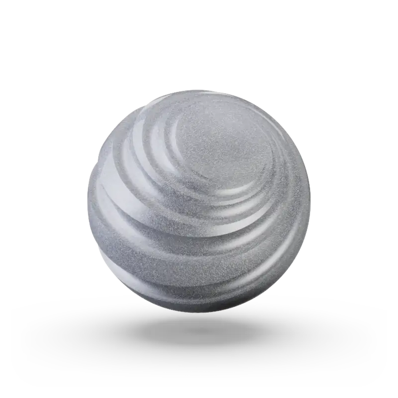 A sphere with groves to show texture and color