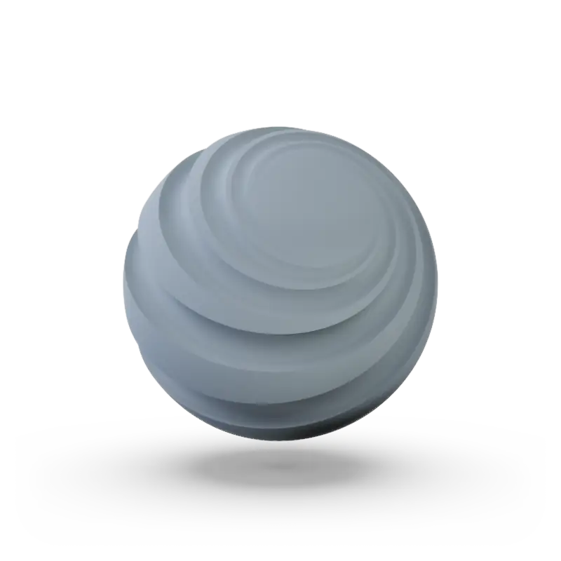 A sphere with groves to show texture and color