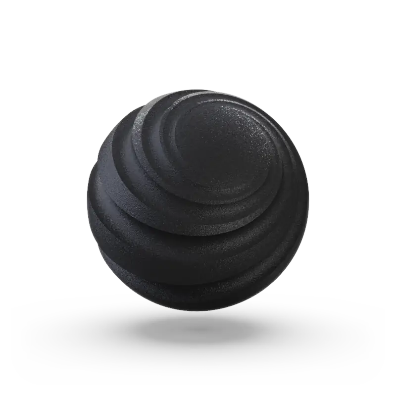 A sphere with groves to show texture and color