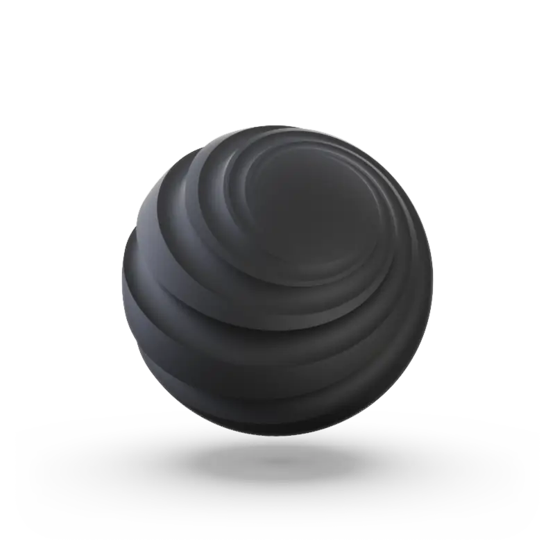 A sphere with groves to show texture and color