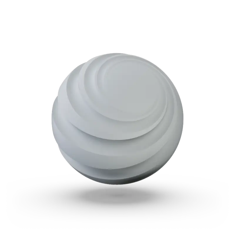 A sphere with groves to show texture and color